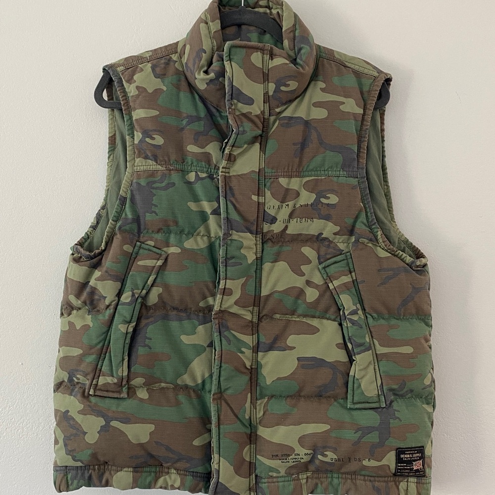 Denim & Supply Ralph Lauren Camouflage Puffer Vest Vintage